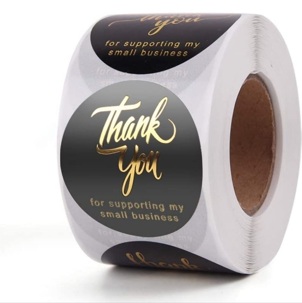 2" THANK YOU FOR SUPPORTING MY SMALL BUSINESS STICKERS•500 PK